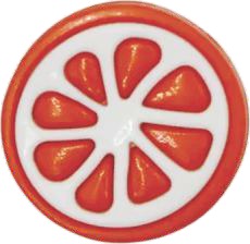 Botão KR 6148 Laranja C/25UN 111/Branco